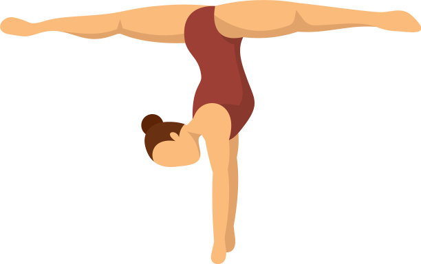 女孩留在手上体操图标平风格图片下载