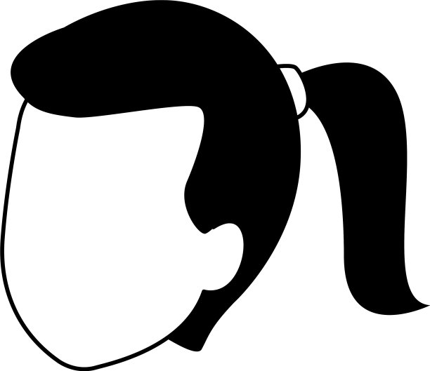 阿凡达女人的头发尾巴扁平设计图片下载