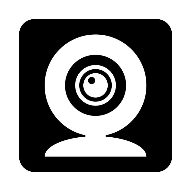 黑色背景上的网络摄像头图标图片下载