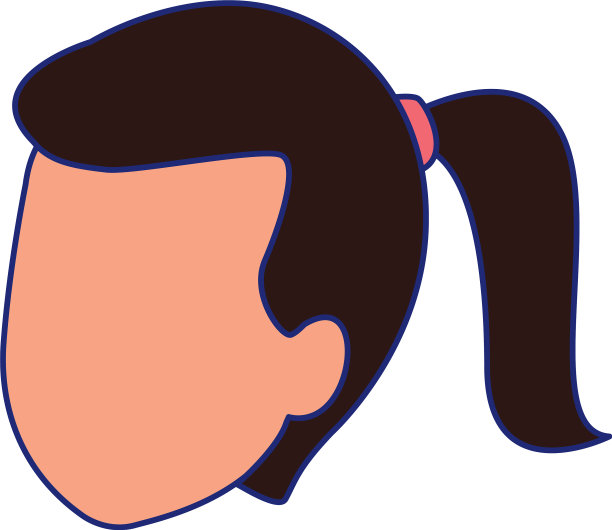 阿凡达女人的头发尾巴多彩扁平设计图片下载