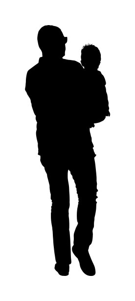 父亲抱着儿子，走着剪影图片下载