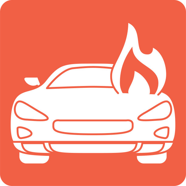 汽车燃烧用火焰阻挡线条样式的图标图片下载