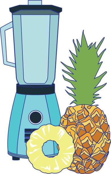 菠萝和搅拌机图标图片下载