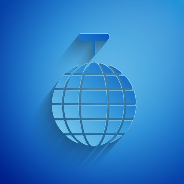 剪纸迪斯科球图标孤立在蓝色图片下载