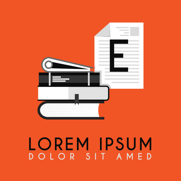 堆叠的书有额外的初始e标志图片下载