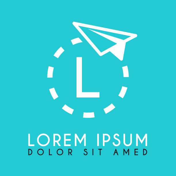 白色纸飞机的标志中有字母l图片下载