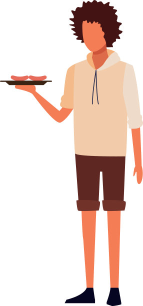 阿凡达酷男拿着一个装香肠的盘子图片下载