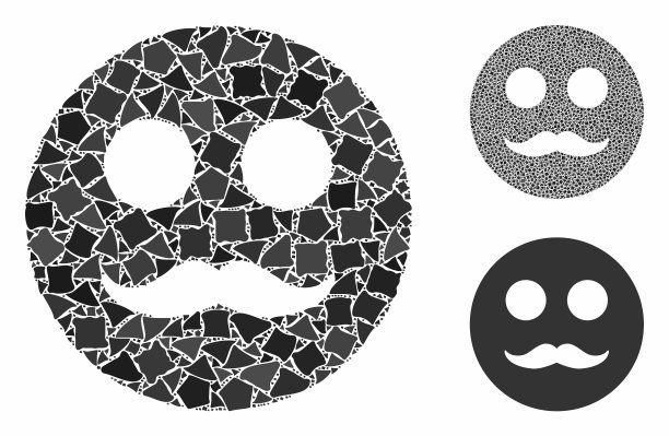 绅士微笑马赛克图标joggly部分图片下载