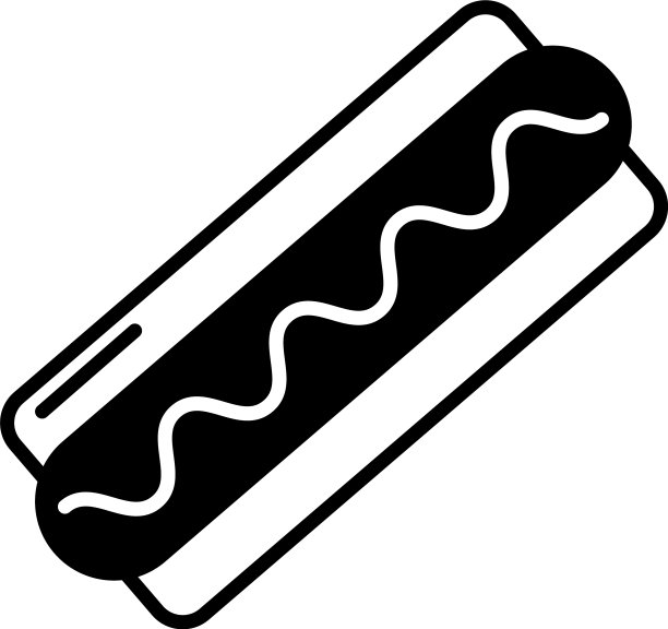 孤立的热狗图标线设计图片下载