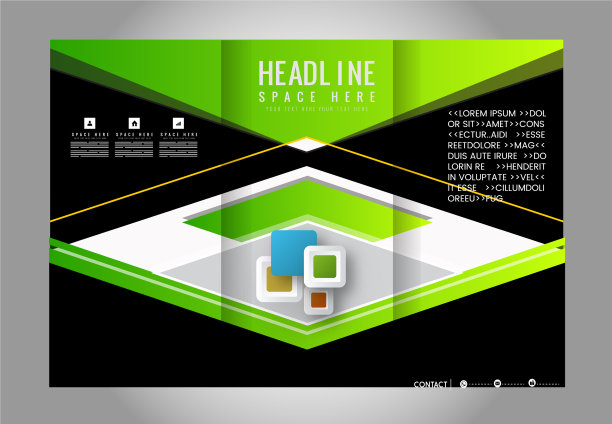 绿色小册子模板图片下载