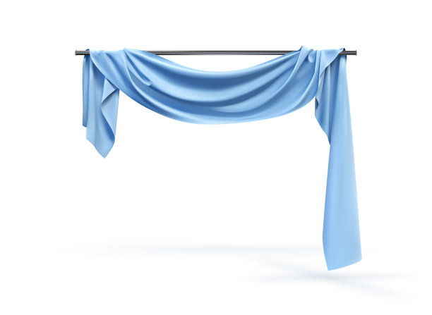 逼真的窗帘孤立在白色的背景图片下载