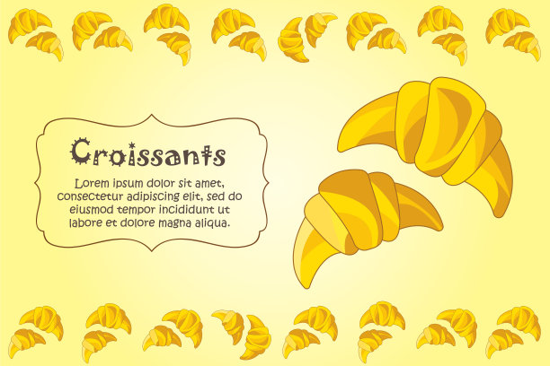 厨房便签卡上空白的羊角面包图片下载