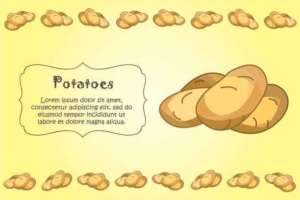 厨房便笺卡空白的土豆装饰图片下载