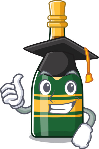 毕业香槟酒瓶里倒满了卡通图片下载