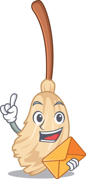 与信封扫把在卡通形状图片下载