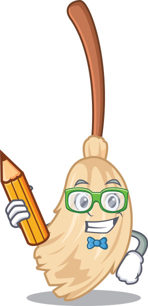 学生扫帚与卡通形状图片下载