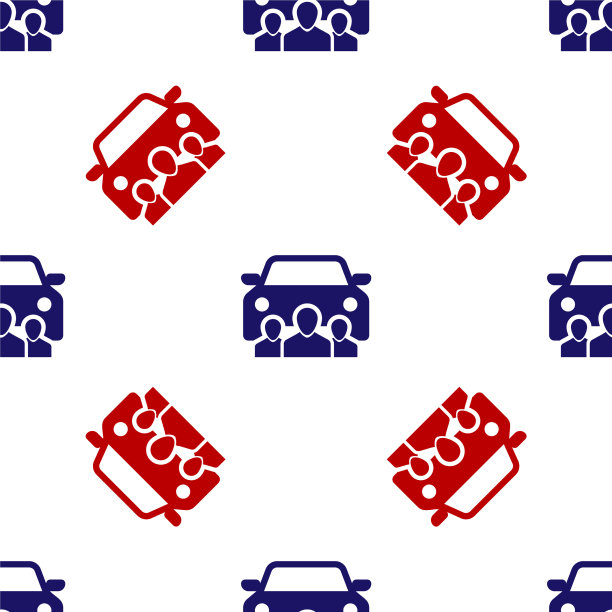 蓝色和红色汽车共享与群人的图标图片下载