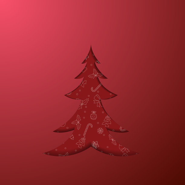 平线式圣诞树图片下载