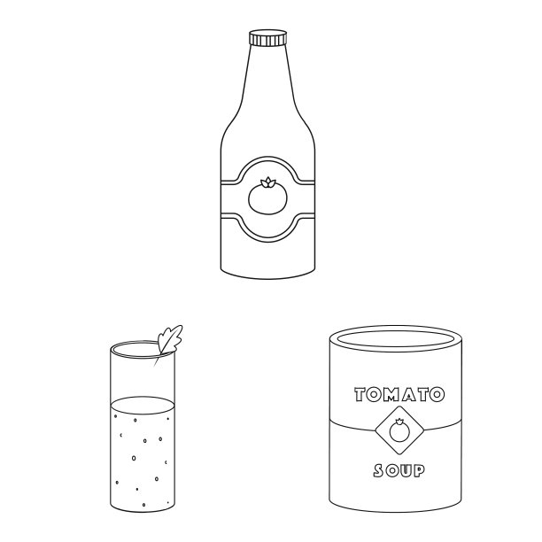 孤立对象番茄和饮食标志集图片下载