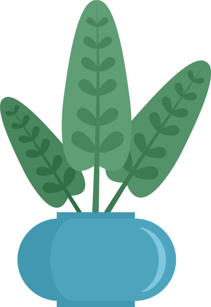 装饰室内植物图标平面风格图片下载