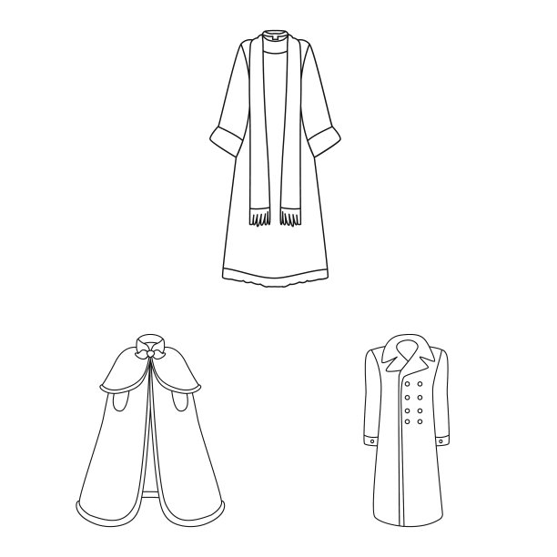 设计长袍及服装标志套装图片下载