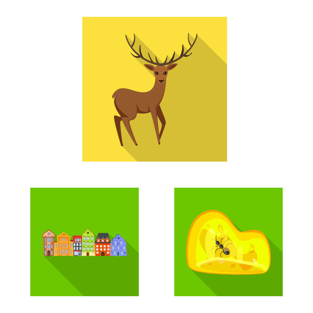 孤立对象传统和旅游标志集图片下载