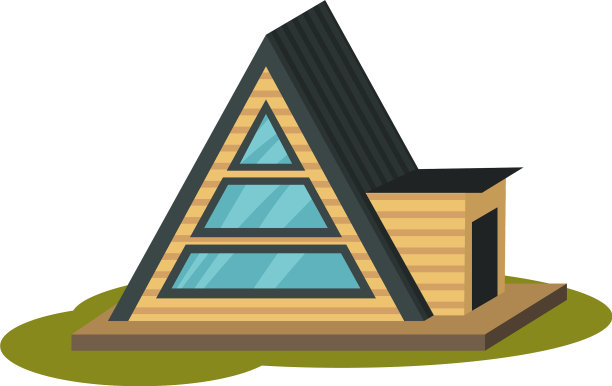 不寻常的三角形房子水平窗户图片下载