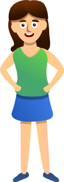快乐女孩在裙子图标卡通风格图片下载