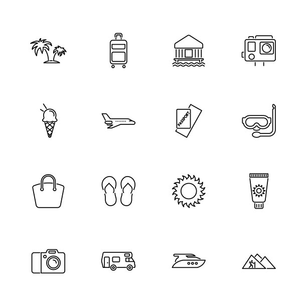 旅游-平面图标图片下载
