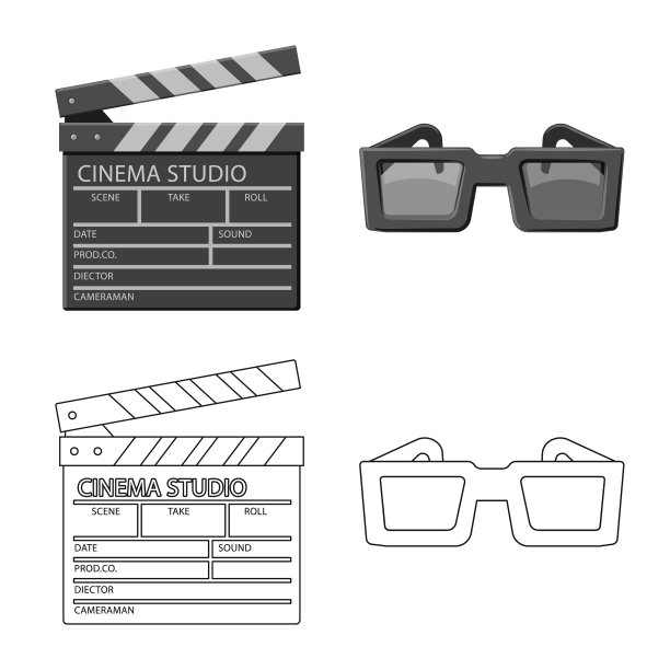 孤立的对象电视和拍摄图标图片下载