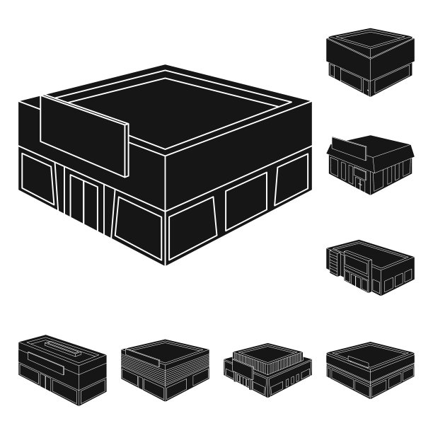 孤立的对象和房子标志集和图片下载