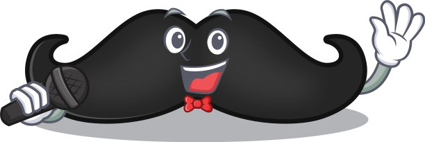 唱着卡通造型的小胡子图片下载