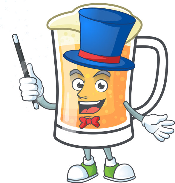 卡通马克杯啤酒魔术师吉祥物图片下载