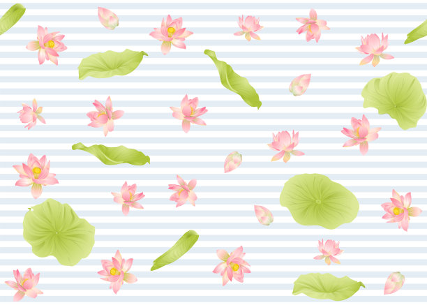 荷花无缝图案图片下载