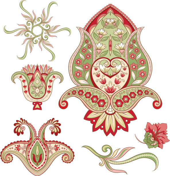 图案与传统的佩斯利花图片下载