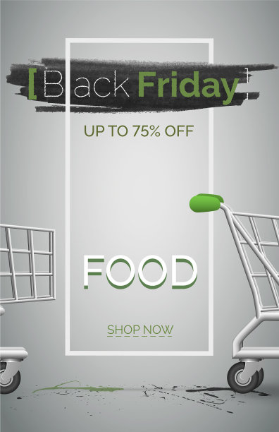 黑色星期五食品促销横幅模板图片下载