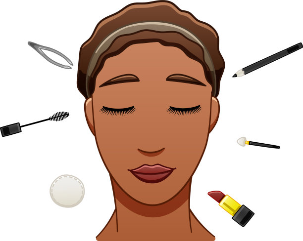 拿着化妆工具的非裔美国妇女图片下载