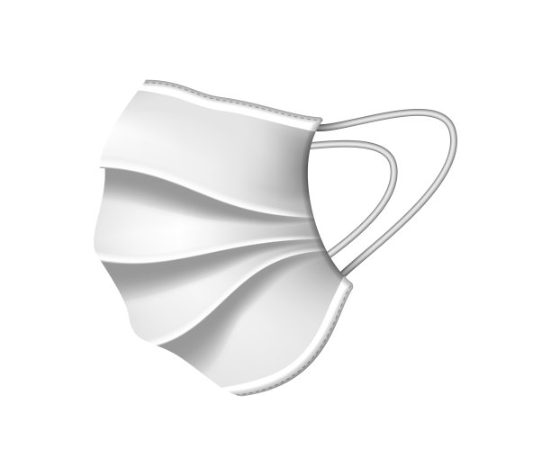 医疗防护病毒口罩逼真的对象孤立在白色背景图片下载