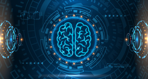 技术科学概念，大脑，头脑，HUD界面元素图片下载
