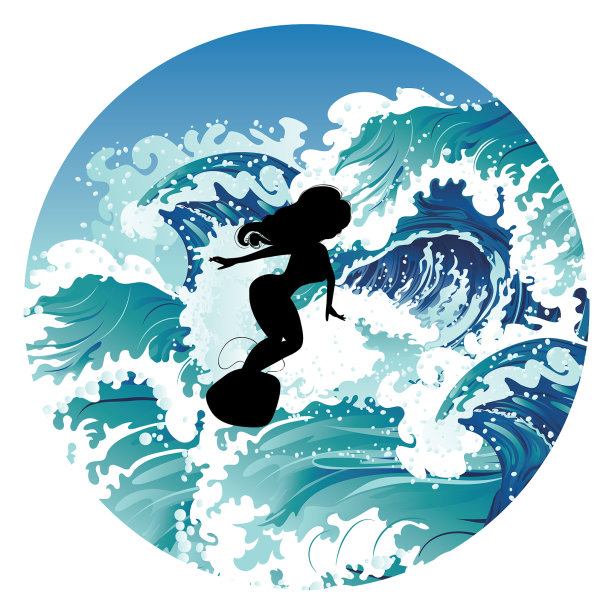 冲浪女孩设计图片下载