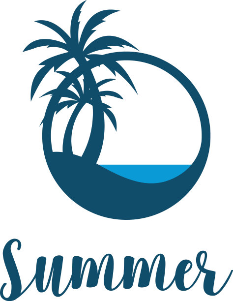 天然海滩标志模板设计图片下载