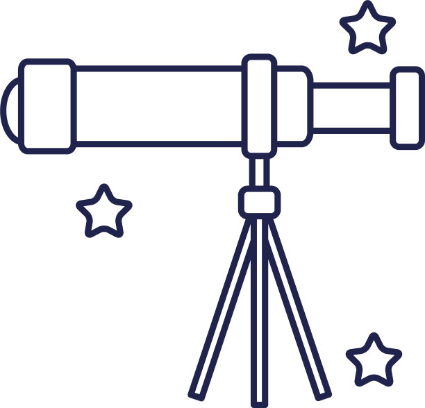 宇宙望远镜线条风格图标图片下载