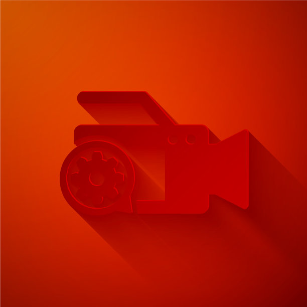 剪纸摄像机和齿轮图标隔离上图片下载