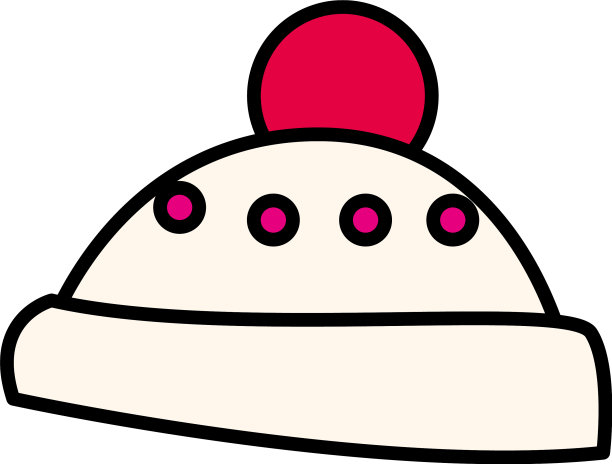 可爱的冬天帽子在白色的背景图片下载