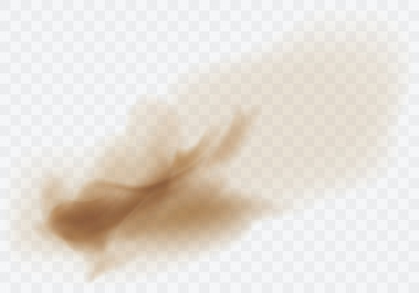 沙漠沙暴上的褐尘云透明图片下载