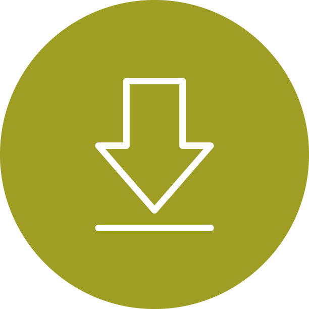 圆形下载图标与白色背景图片下载