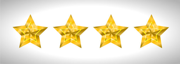 明星逼真的金属金色孤立的黄色3d图片下载