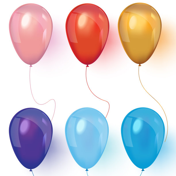 现实的彩色气球在白色的背景图片下载