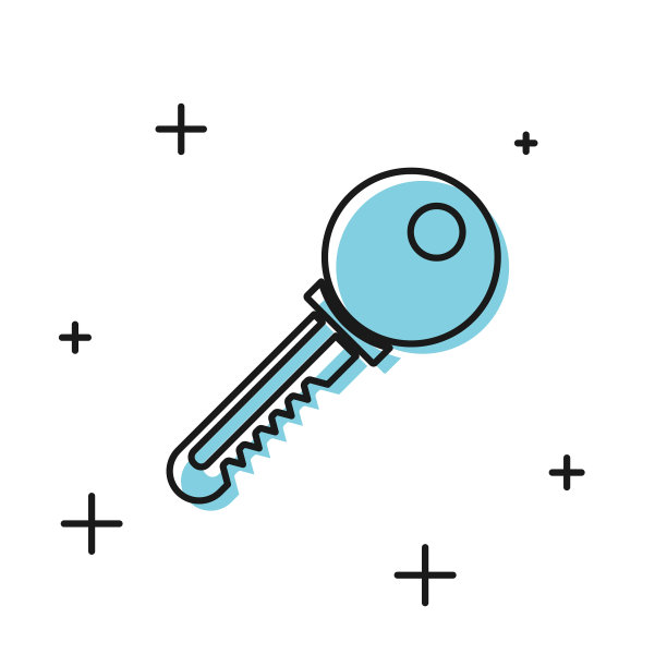 黑键图标孤立在白色背景图片下载