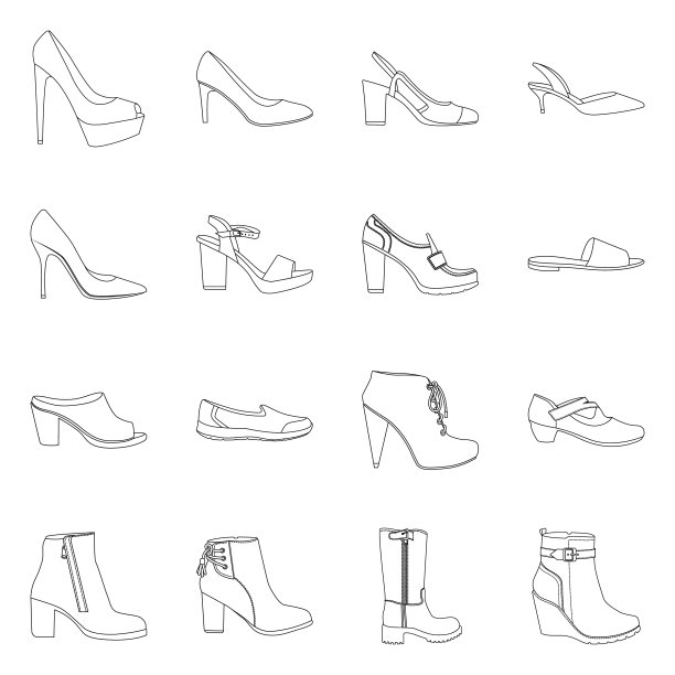 孤立对象鞋和女人标志图片下载